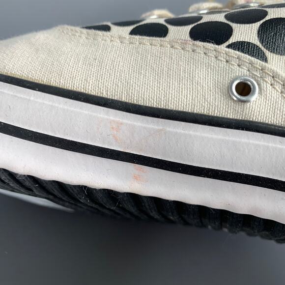 COMME des GARCONS Winter 2014 Size 9 Cream Black Polka Dot Canvas Sneakers - Picture 9 of 9